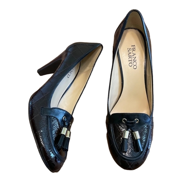 Franco Sarto Brown/black patent Leather Pump. - Picture 3 of 12